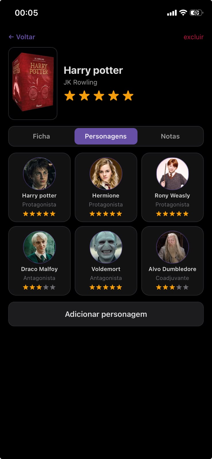 Diário Personagens